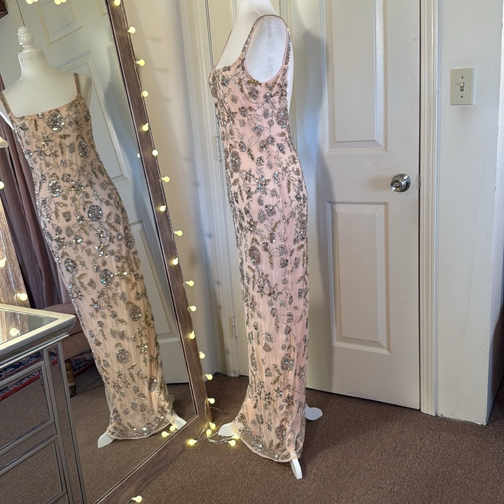 MAC DUGGAL
Hand Beaded Floral Gown with Beaded Spaghetti Straps - Picture 9 of 17